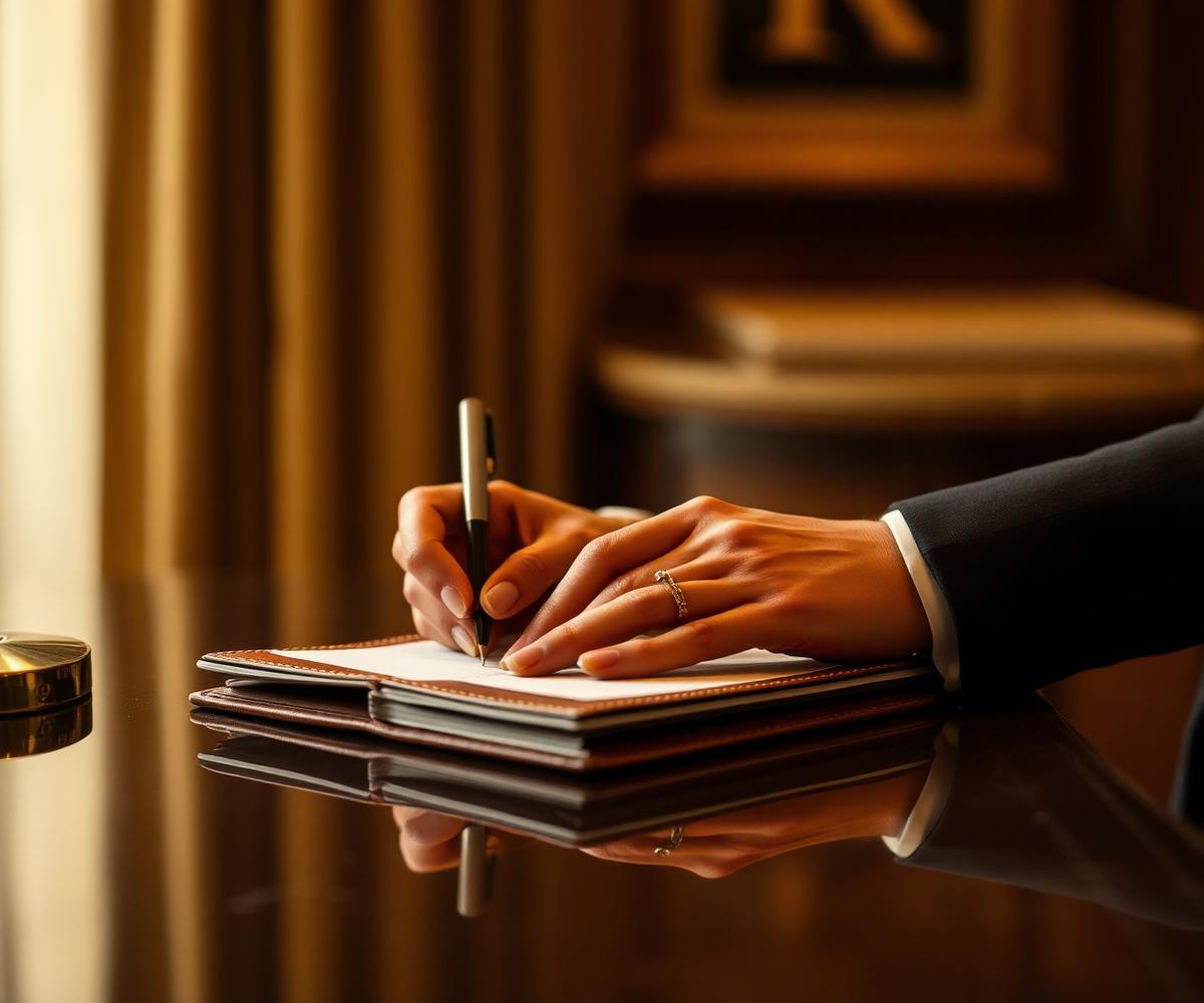 An AMAL coordinator preparing a client plan at a private desk
